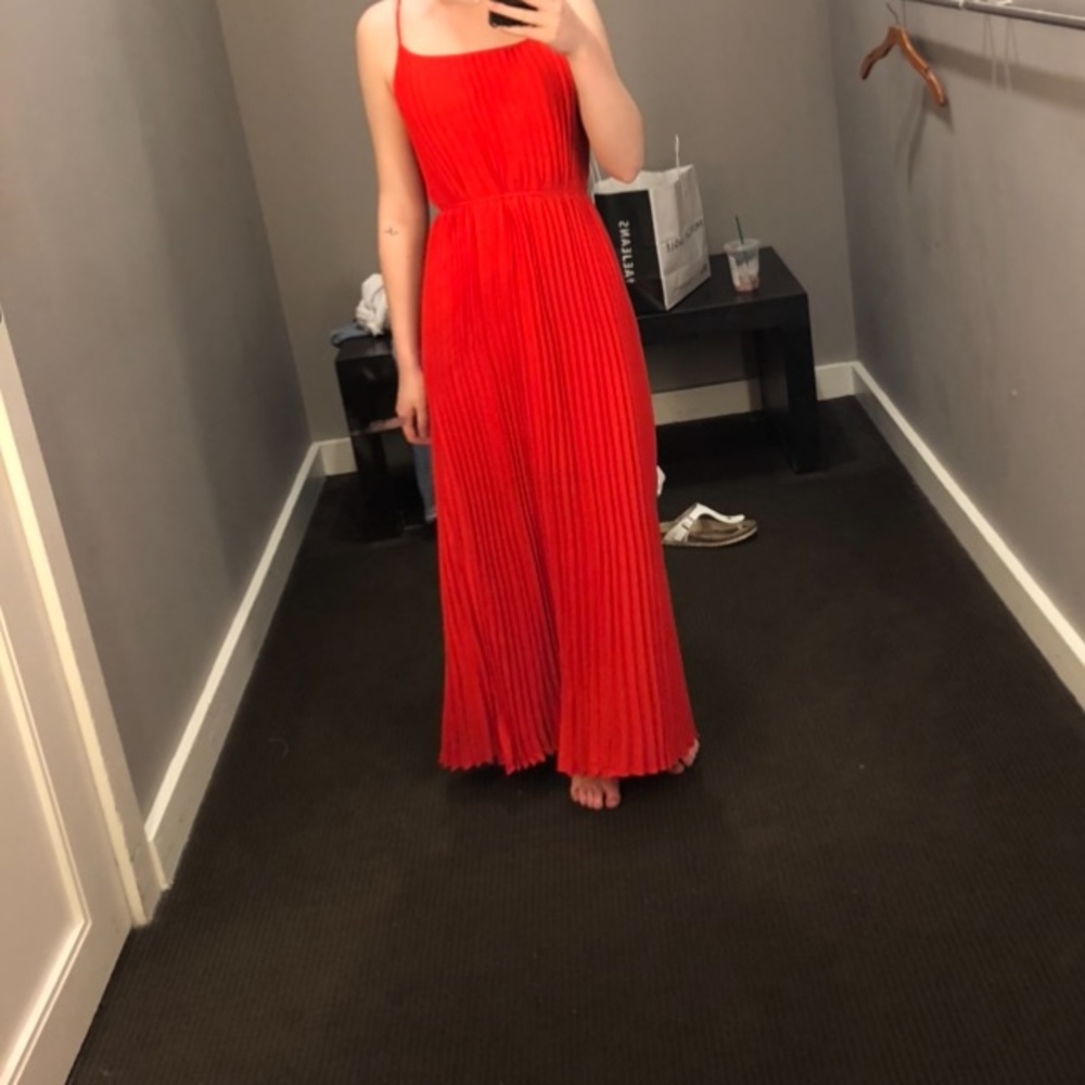 Banana Republic Red Pleated Dress